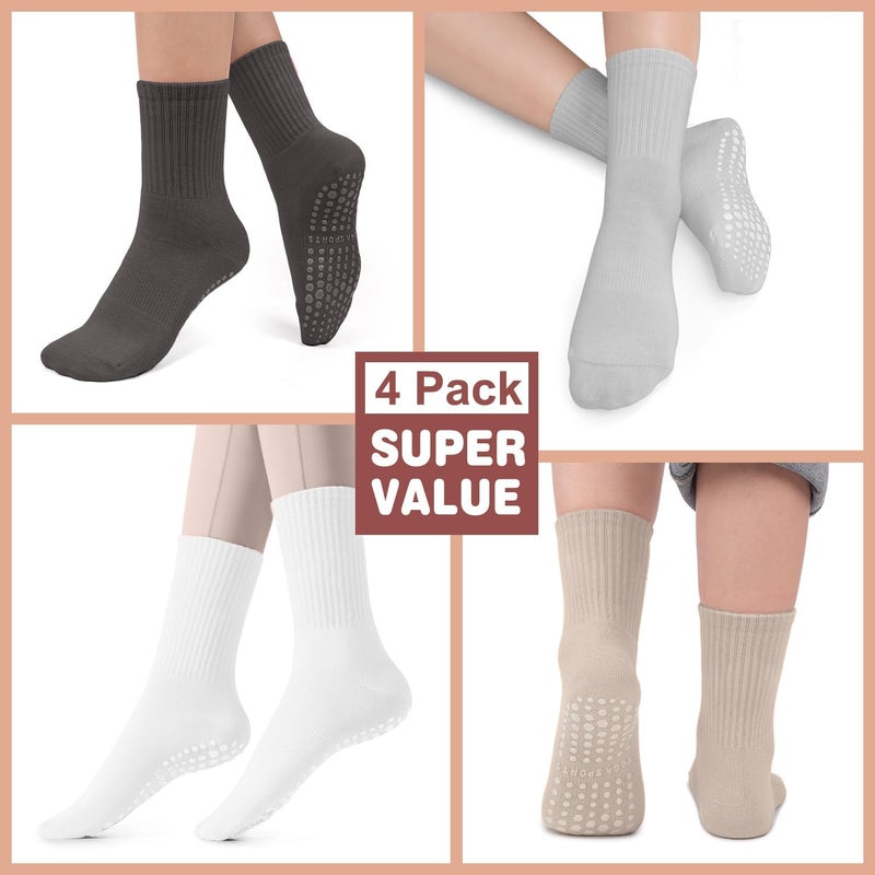 BLONGW Pilates Socks with Grips for Women, Non-Slip Yoga Athletic Socks for Barre Barefoot Workout Hospital - Image 4